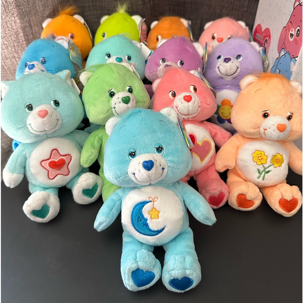 12 8” Care Bears & 8” Proud Heart Cat NWT